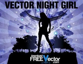 Vektor Nacht Mädchen
