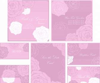 Vektor Pink Floral Karte