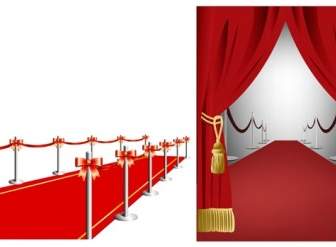 Vector Red Carpet Curtain