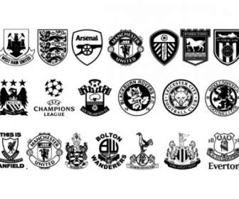 Vector Set Of Black And White Icon With Football Club It Im Not Sure