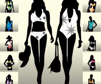 Vector Silhouettes Catwalk Models