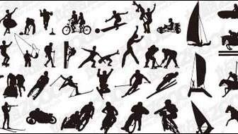 様々 なスポーツのアクションのベクトル シルエット