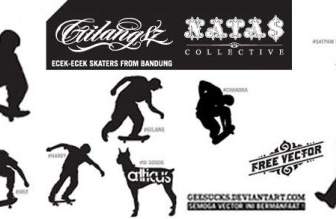 Vector Skaters Silhouettes