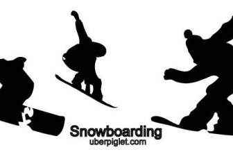 Siluet Snowboarding Vektor