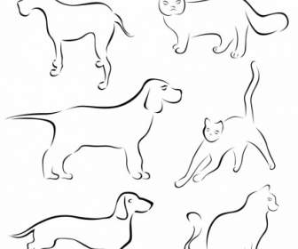 Vector Stick Figura Dos Desenhos Animados Filhote De Cachorro