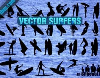 Vector Clipart De Surfeurs