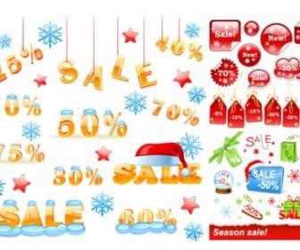 Vector Winter Discount Sales Chart
