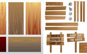 Vektor Holz Texturen Und Zeichen
