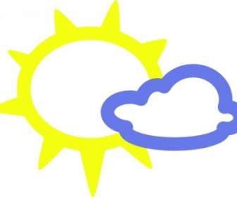 非常に軽い雲と太陽天気のシンボルのクリップアートします。
