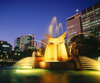 维多利亚广场喷泉壁纸澳大利亚世界
