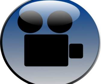 Video Camera Glossy Icon Clip Art