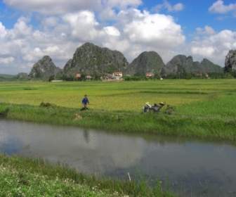 Vietnam Landschaft Fluss