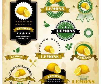 étiquettes Vintage Citron