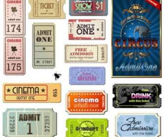 Vintage Movie Ticket Vektor Set