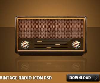 Radio Vintage Icono Psd