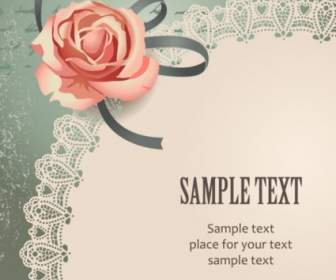 Vintage Rose Karte Text Vektor