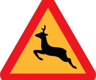 警告鹿路标志剪贴画