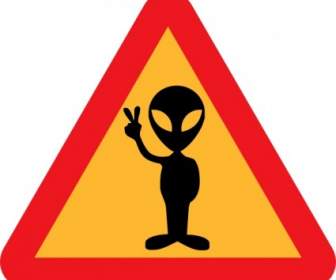 Warning For Aliens Clip Art