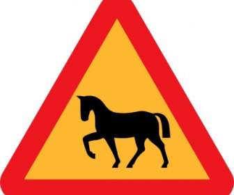Warnung Pferde Straße Zeichen ClipArts