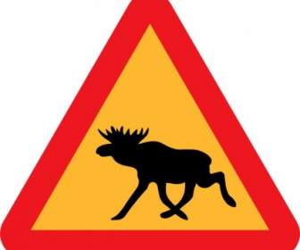 Peringatan Moose Roadsign Clip Art