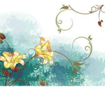 Watercolor Flower Vector Background