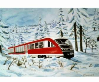 Watercolour Painting Train