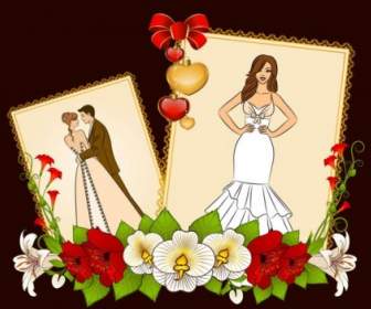 Vettore Cartoline Matrimonio