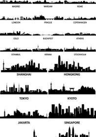 著名城市剪影向量
