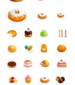 Westernstyle Cakes Beautiful Icon Vector