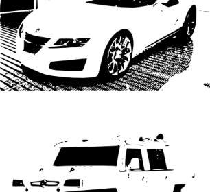 السيارات البيضاء قصاصة فنية