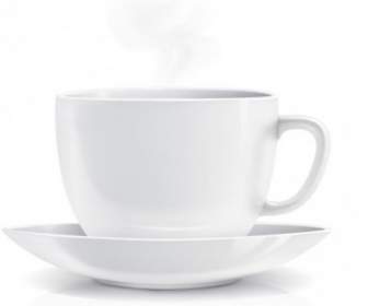 White Coffee Cup Realistic Vector