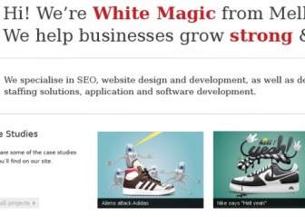 Weiße Magie-Homepage-design