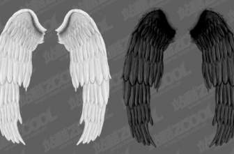 ปีกสีขาวและสีดำปีก Psd ชั้น