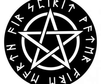 Wiccan Pentagram ขาวกลับ
