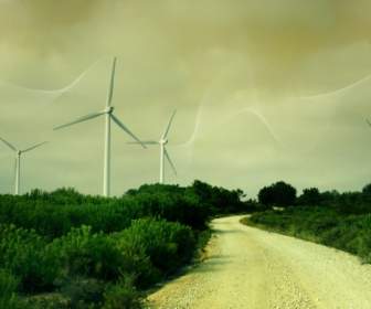 Wind Turbines Wallpaper Photo Manipulated Nature