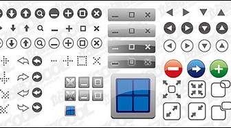 Window Icon Button Vector Material