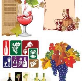 ワインとブドウのベクトル