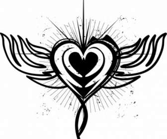Geflügelte Herzen Tattoo