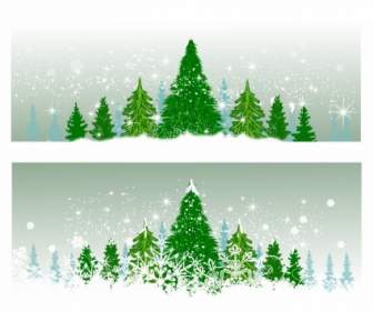 أشجار عيد الميلاد في الشتاء
