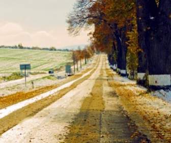 الطريق في فصل الشتاء