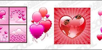With Texture Of The Heart Shaped Elements Vector Material