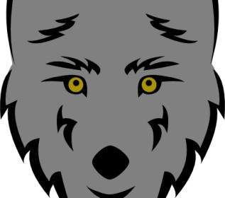 Wolf Head Stylized Clip Art