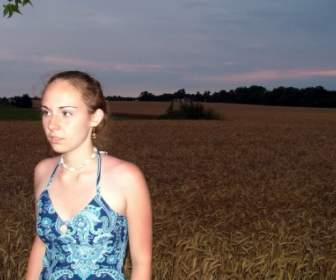 Woman In Corn Field