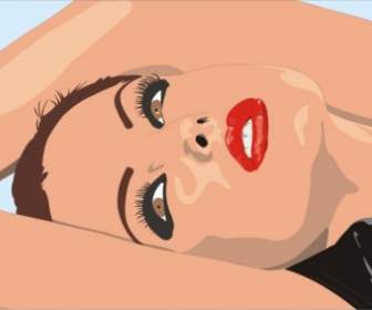 Woman Laying Down With Lipstick Clip Art