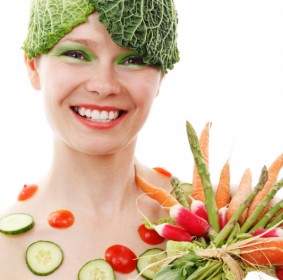 Woman Wearing Vegetable