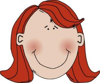 Womans Gesicht Mit Roten Haaren-ClipArt