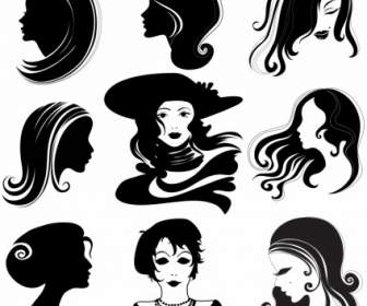 Women Hairstyles Avatar Vector