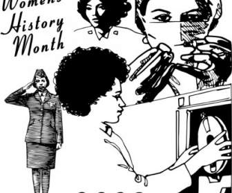 Frauen-Geschichte-Monat-ClipArt-Grafik