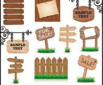Wood Signs Vector