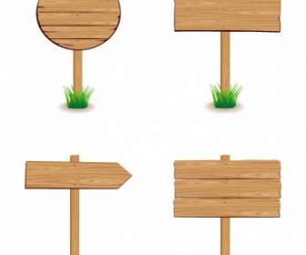 Wooden Signboard With Grass